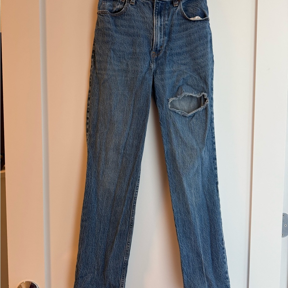 Abercrombie & Fitch Ultra High Rise 90s Straight Blue Jeans